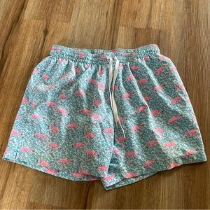Chubbies Flamingo Pink and Blue Patterned Swim Shorts Size XL